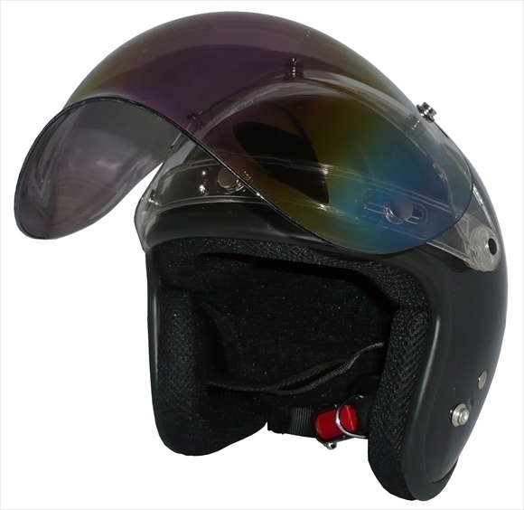 ZK-380 スモールジェット(ガンメタ)+レインボーバブル+フリップ 3點(diǎn)セット SG公認(rèn) 全排気量可 サイズ調(diào)整S~L可能 盜難防止金屬リング