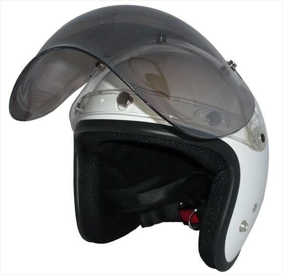 ZK-380 スモールジェット(パールホワイト)+スモークミラー+フリップ 3點セット SG公認(rèn) 全排気量可 サイズ調(diào)整S~L可能 盜難防止金屬リング