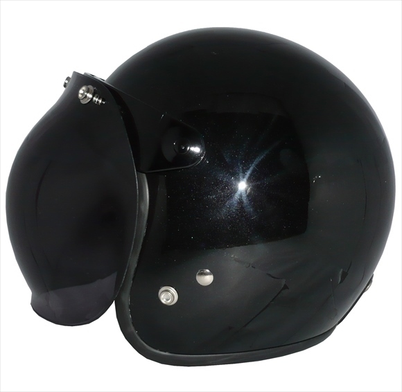 ZK-380 スモールジェット(メタリックブラック)+ダークスモーク+フリップ 3點(diǎn)セット SG公認(rèn) サイズ調(diào)整S~L可能 盜難防止金屬リング