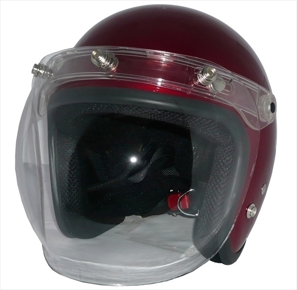 ZK-380 スモールジェット(キャンディ)+クリアーバブル+フリップ 3點セット SG公認(rèn) 全排気量可 サイズ調(diào)整S~L可能 盜難防止金屬リング