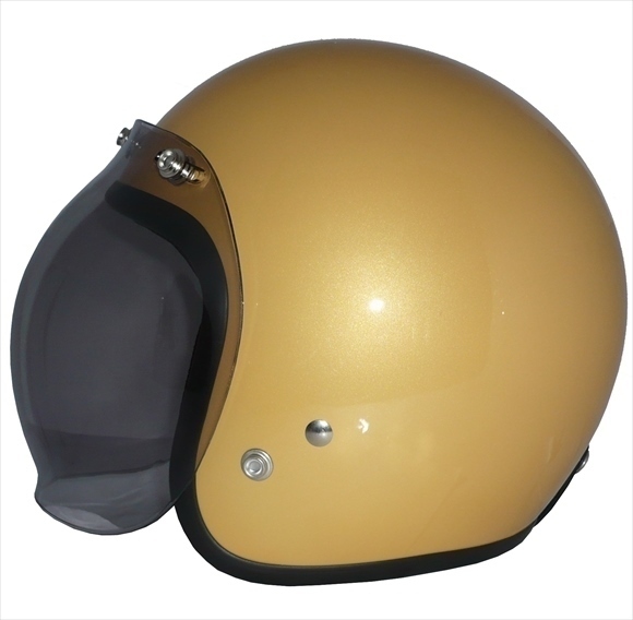 ZK-380 スモールジェット(ゴールド)+スモークバブルシールド SG公認(rèn) 2點セット SG公認(rèn) 全排気量可 サイズ調(diào)整S~L可能 盜難防止金屬リング