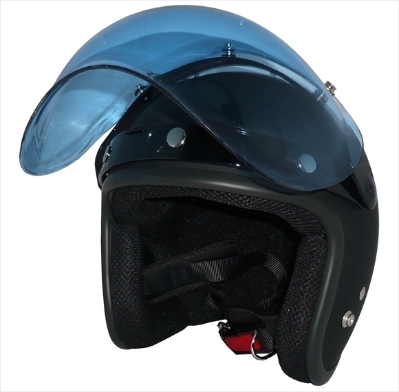 ZK-380 スモールジェット(マットブラック)+ブルー+フリップ 3點セット SG公認 全排気量可 サイズ調(diào)整S~L可能 盜難防止金屬リング