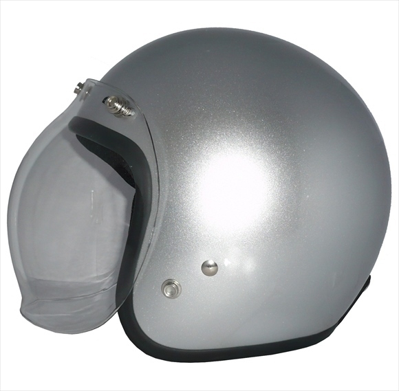 ZK-380 スモールジェット(シルバー)+クリアーバブルシールド 2點(diǎn)セット SG公認(rèn) 全排気量可 サイズ調(diào)整S~L可能 盜難防止金屬リング