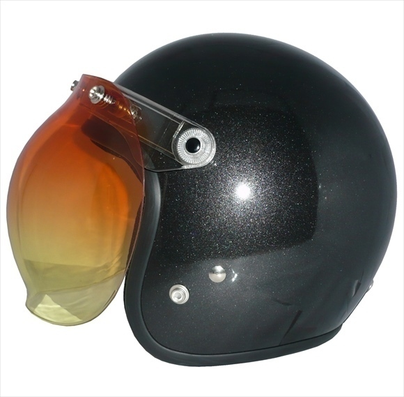 ZK-380 スモールジェット(ガンメタ)+グラデアンバー+フリップ 3點(diǎn)セット SG公認(rèn) 全排気量可 サイズ調(diào)整S~L可能 盜難防止金屬リング