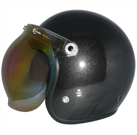 ZK-380 スモールジェット(ガンメタ)+レインボーバブル+フリップ 3點(diǎn)セット SG公認(rèn) 全排気量可 サイズ調(diào)整S~L可能 盜難防止金屬リング