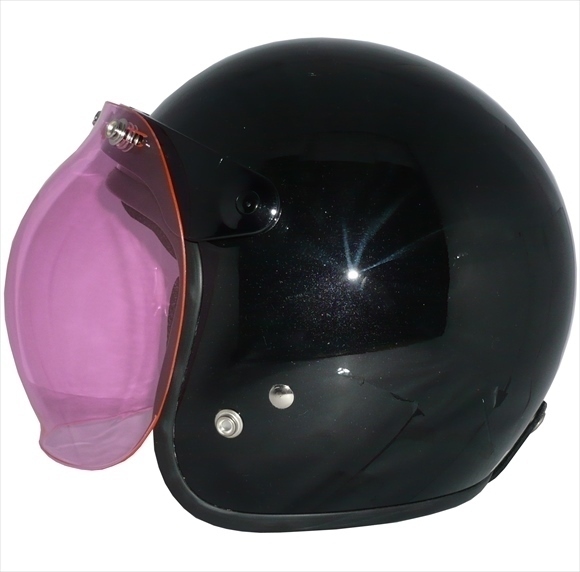 ZK-380 スモールジェット(メタリックブラック)+ピンク+フリップ 3點(diǎn)セット SG公認(rèn) 全排気量可 サイズ調(diào)整S~L可能 盜難防止金屬リング