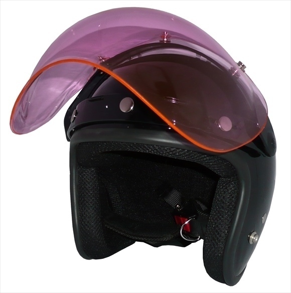 ZK-380 スモールジェット(メタリックブラック)+ピンク+フリップ 3點(diǎn)セット SG公認(rèn) 全排気量可 サイズ調(diào)整S~L可能 盜難防止金屬リング