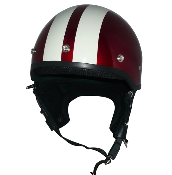 ZK-600 ハーフジェット(メタリックレッド/アイボリー) SG公認(rèn) 耳あて脫著可能！ ポリスヘルメット ポリヘル