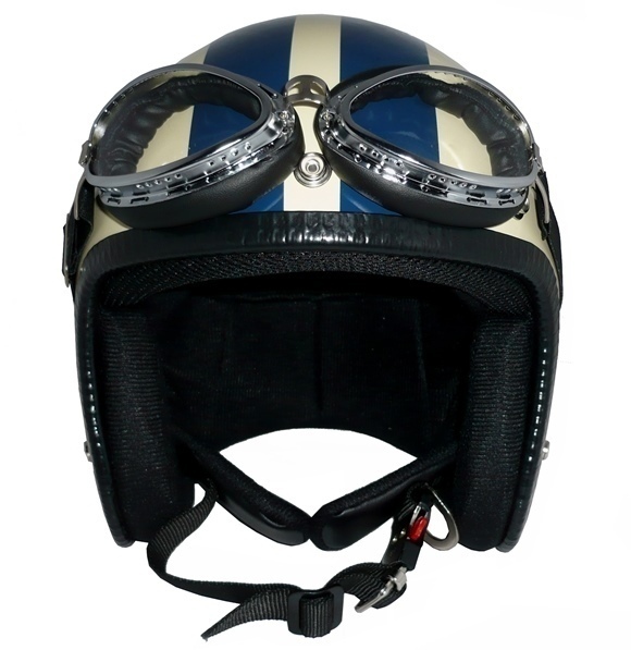 ゴーグル付スモールジェット（アイボリ/ネイビ） SG公認 全排気量可 調(diào)整スポンジ付屬 內(nèi)裝を外して洗える！