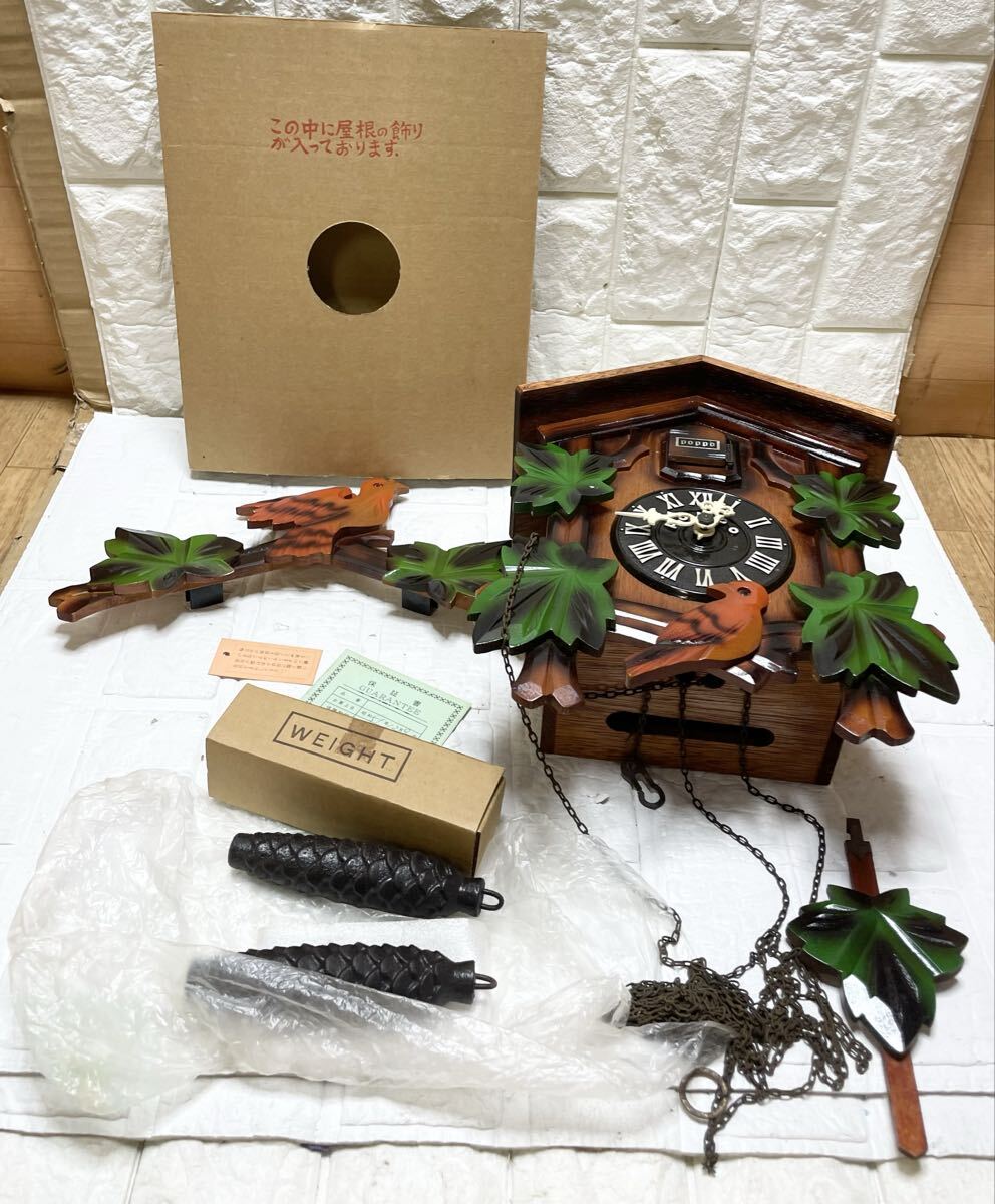 未使用 ！？ TEZUKA 機械式 木制 ハト時計 Poppo #32 日本制/壁掛け 振り子時計 鳩 はと お寶 コレクション コレクター B19