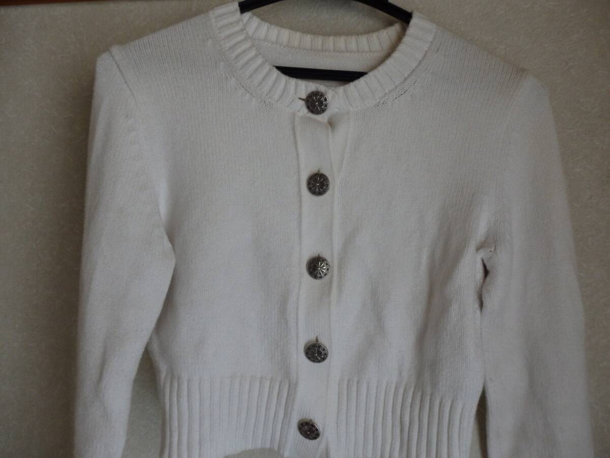 フォクシー FOXEY ホワイトカーディガン 38サイズ 綿86％×ポリ14％ 中古美品 DAISY LIN レディス ニットカーディガン 激安！　日本制 