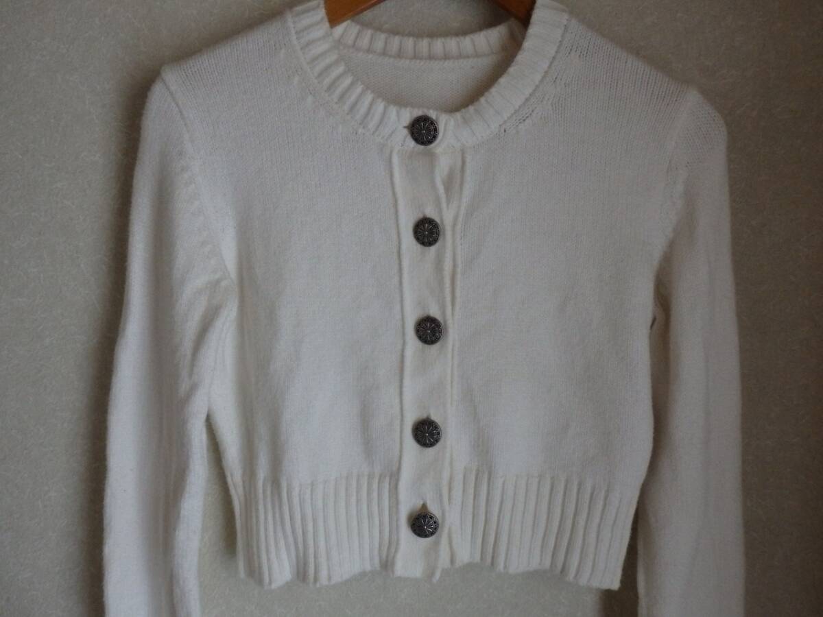 DAISY LIN ホワイトカーディガン 38サイズ 綿86％×ポリ14％ 中古美品 DAISY LIN レディス ニットカーディガン 日本制 