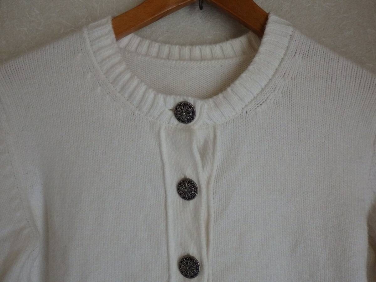 DAISY LIN ホワイトカーディガン 38サイズ 綿86％×ポリ14％ 中古美品 DAISY LIN レディス ニットカーディガン 日本制 