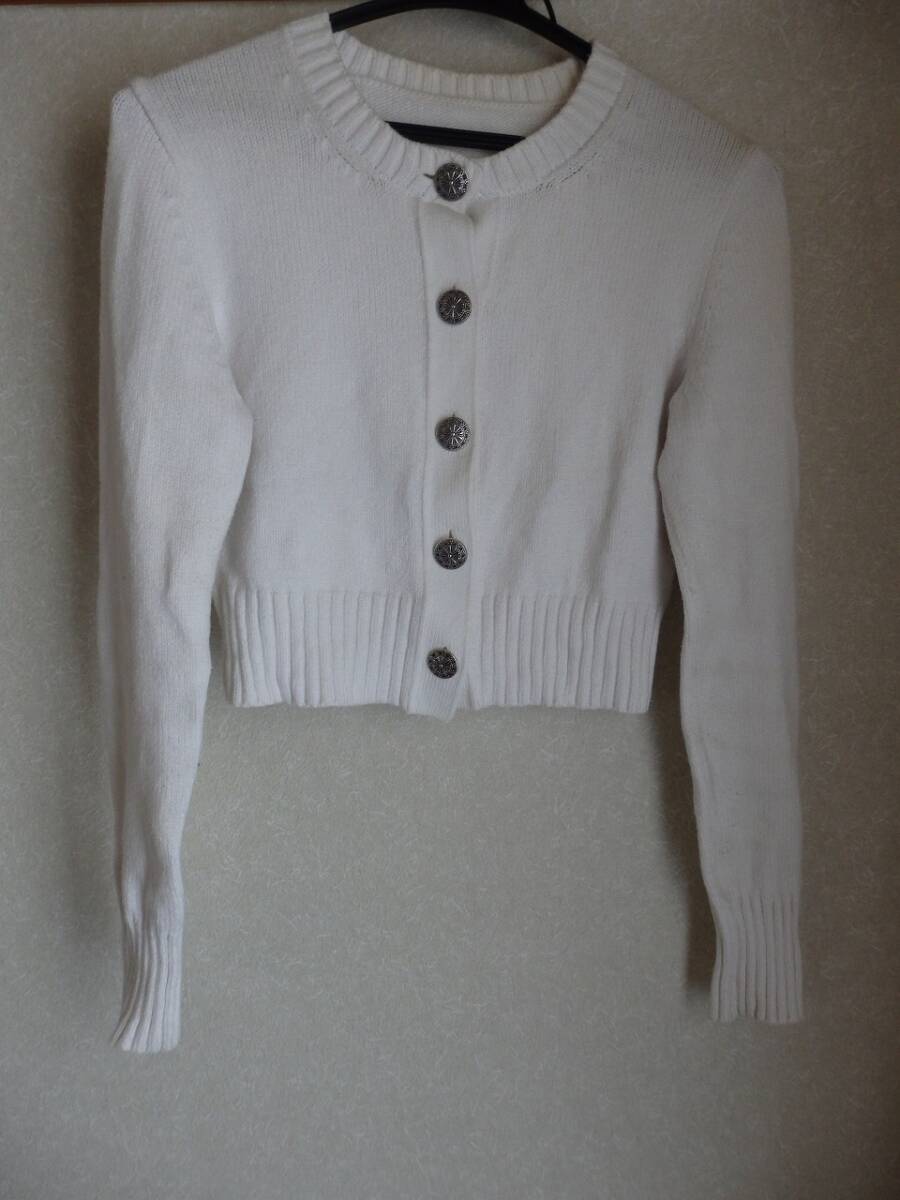 フォクシー FOXEY ホワイトカーディガン 38サイズ 綿86％×ポリ14％ 中古美品 DAISY LIN レディス ニットカーディガン 激安！　日本制 