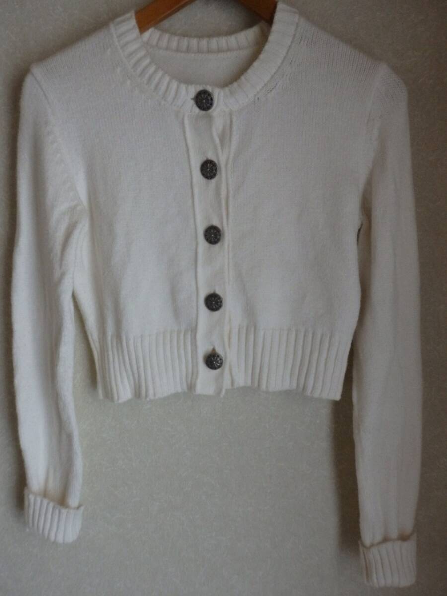DAISY LIN ホワイトカーディガン 38サイズ 綿86％×ポリ14％ 中古美品 DAISY LIN レディス ニットカーディガン 日本制 