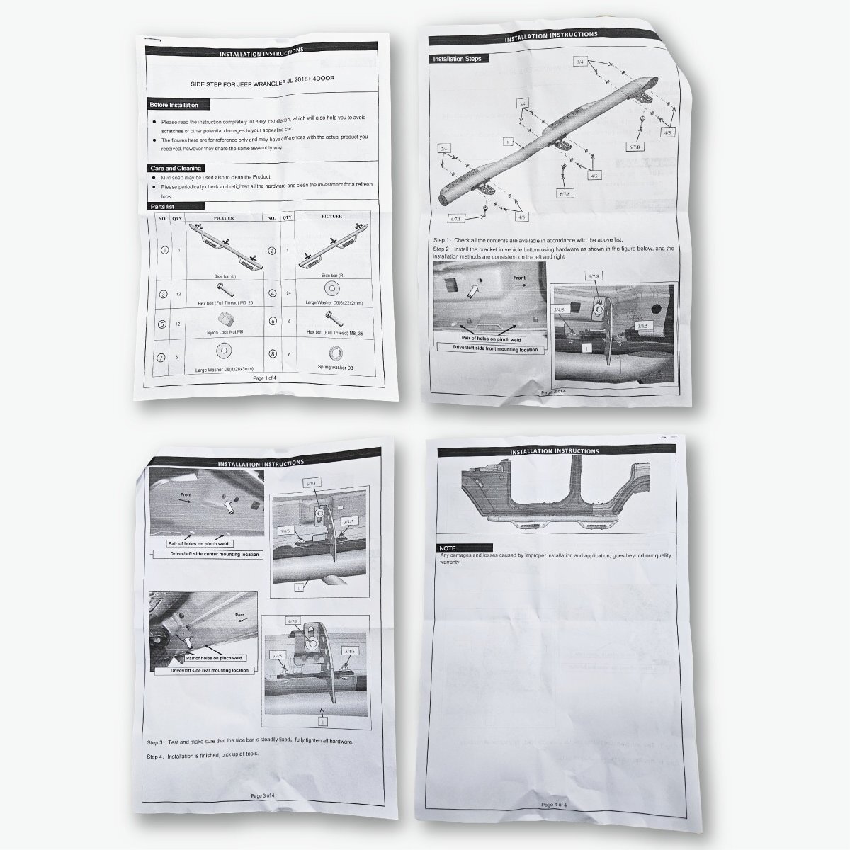 07-18y Jeep JK ラングラー サイドステップ サイドバー ステップ サイドガード オフロード スチール アンリミテッド ジープ_画像7