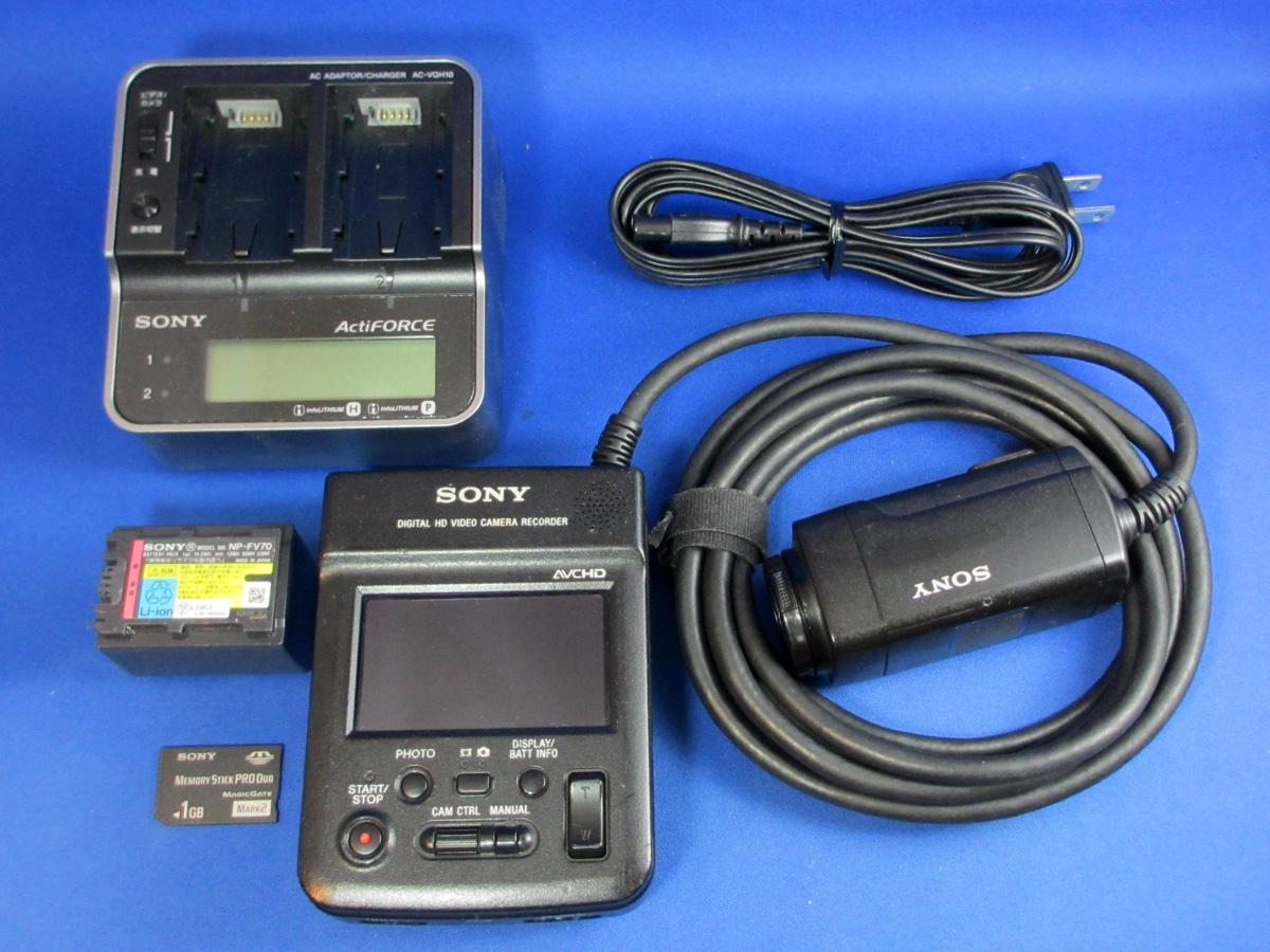 SONY HXR-MC1 業(yè)務(wù)用まめカムHD プロモデル 録畫再生確認(rèn)済みですが訳あり AC-VQH10 NP-FV70 MS ProDuo 付屬
