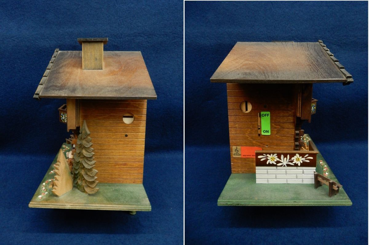 ★★古い鳩時計 SWISS MADE オルゴール付★ログハウス/スイス制/ジャンク品/消費稅0円