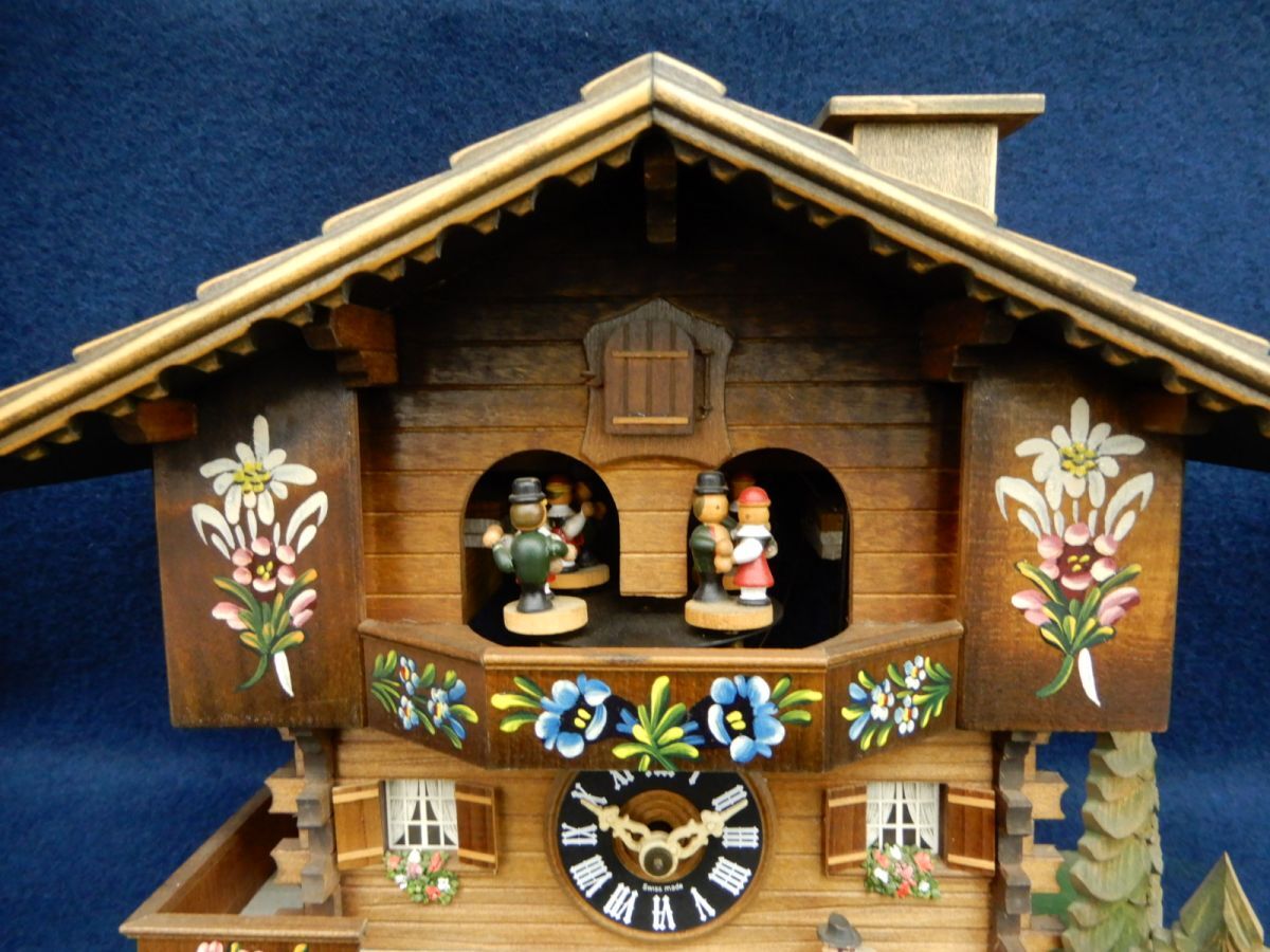 ★★古い鳩時計 SWISS MADE オルゴール付★ログハウス/スイス制/ジャンク品/消費稅0円