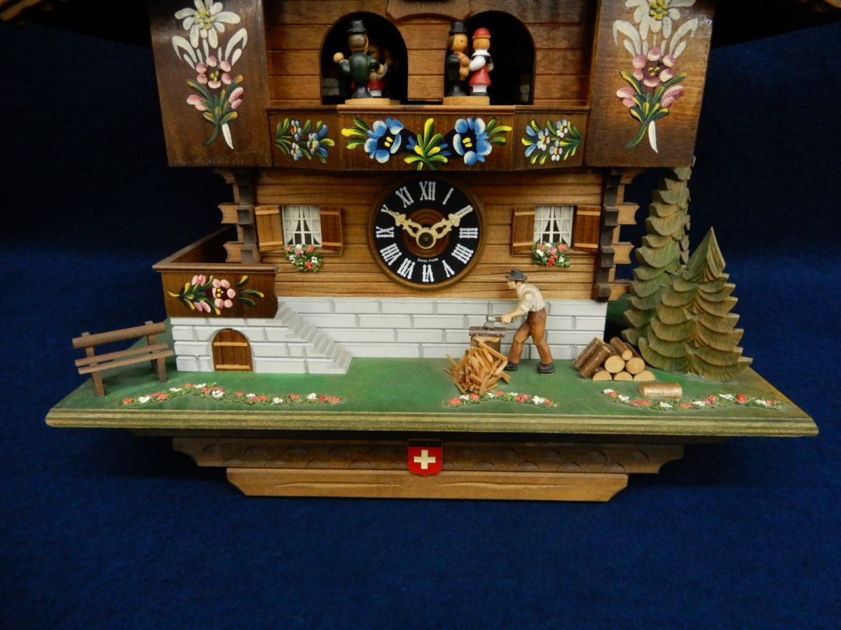 ★★古い鳩時計 SWISS MADE オルゴール付★ログハウス/スイス制/ジャンク品/消費稅0円