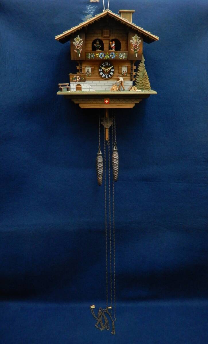 ★★古い鳩時計 SWISS MADE オルゴール付★ログハウス/スイス制/ジャンク品/消費稅0円
