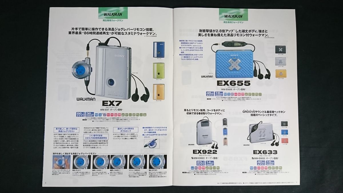 『SONY(ソニー) ウォークマン/CDウォークマン/ラジオカセット 総合カタログ 1998年5月』WM-702/WN-703/WM-F707/WM-701/WA-80000MK/WM-D6C