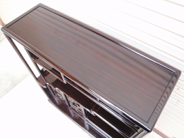 激安処分！新品 93巾 黒檀 無垢 高級飾り棚 違い棚 唐木茶棚 茶箪笥 検花梨 黒檀 高級 和家具 茶棚 茶箪笥 飾り棚 違い棚 花梨 紫檀 唐木