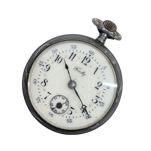 ▲ 【TRUSTY/トラスティ】スイス製 レトロ 懐中時計 銀 0.900刻印 現状品 当時物 年代物 アンティーク ビンテージ★3778