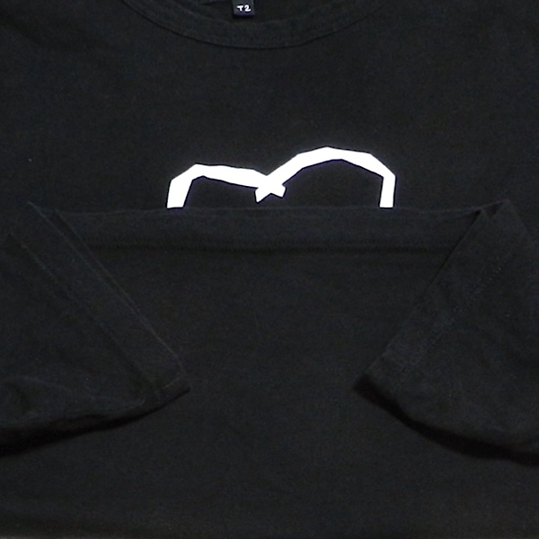 agnes b. PARIS アニエスベー パリス スリムフィット ハート イラスト 半袖 Tシャツ カットソー 黒 小さめ T2 S 〜 M サイズ_画像8