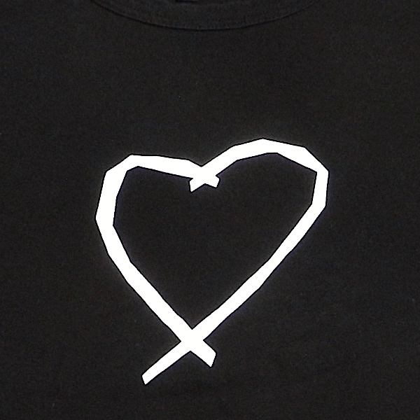 agnes b. PARIS アニエスベー パリス スリムフィット ハート イラスト 半袖 Tシャツ カットソー 黒 小さめ T2 S 〜 M サイズ_画像5