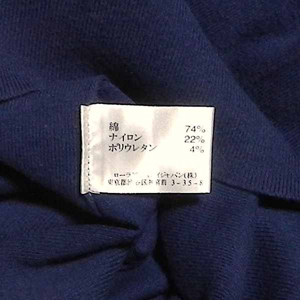 LAURA ASHLEY london ローラアシュレイ スリムフィット 脇 切り返し 薄手スエット ストレッチ 薄手ニット カットソー 紺 レディース 1 / S_画像8