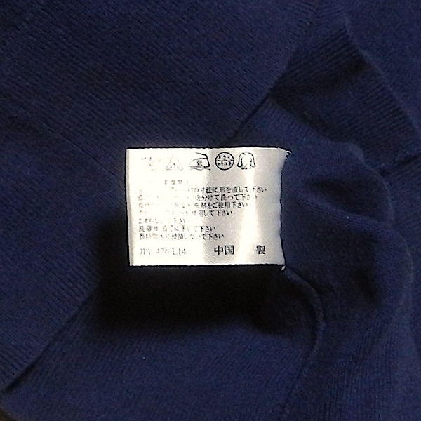 LAURA ASHLEY london ローラアシュレイ スリムフィット 脇 切り返し 薄手スエット ストレッチ 薄手ニット カットソー 紺 レディース 1 / S_画像9