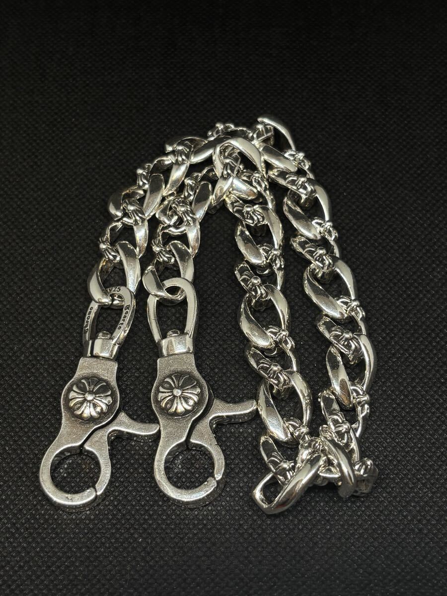 ウォレットチェーン バイカーファッション シルバー925 刻印 あり クロムハーツ 風 キーチェーン アメカジ シルバー アクセサリー クロス