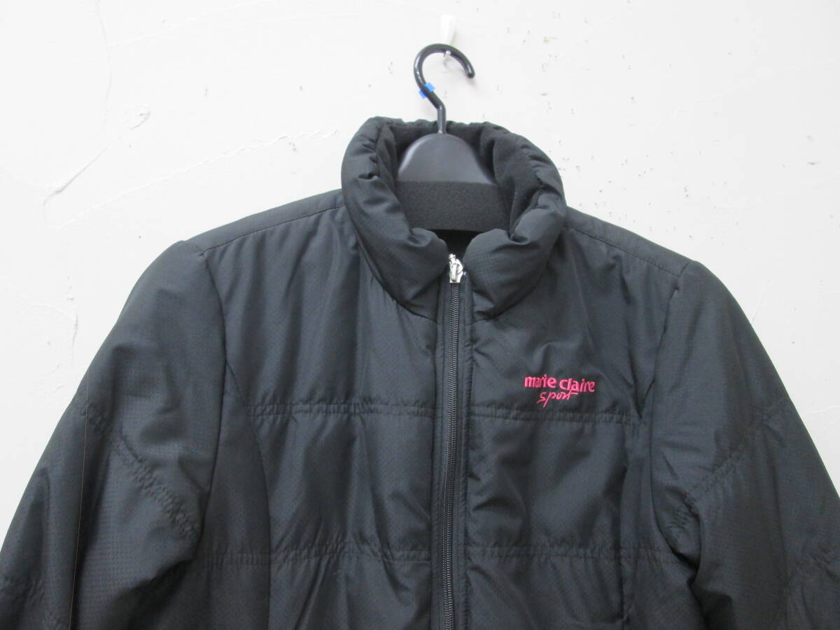 (92)♪marie claire SPORT マリ・クレール レディース ナイロン 中綿 ジャケット サイズM ブラック ピンク_画像2