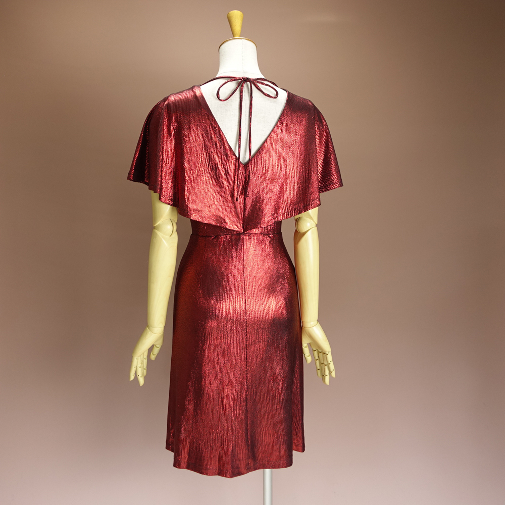 送料230円 新品KESIE ケンジー 6/11号 ボルドー 紅色 赤ワイン色 Vネックワンピース パーティ ドレス 華25R0102_画像5