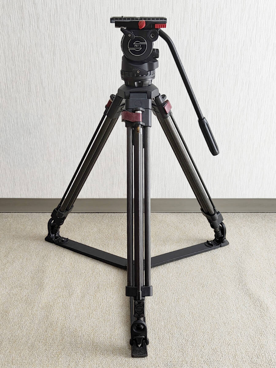 ■Sachtler FSB4 Speed Lock 75CF スピードロック 75mm カーボン三脚 グランドスプレッダー■