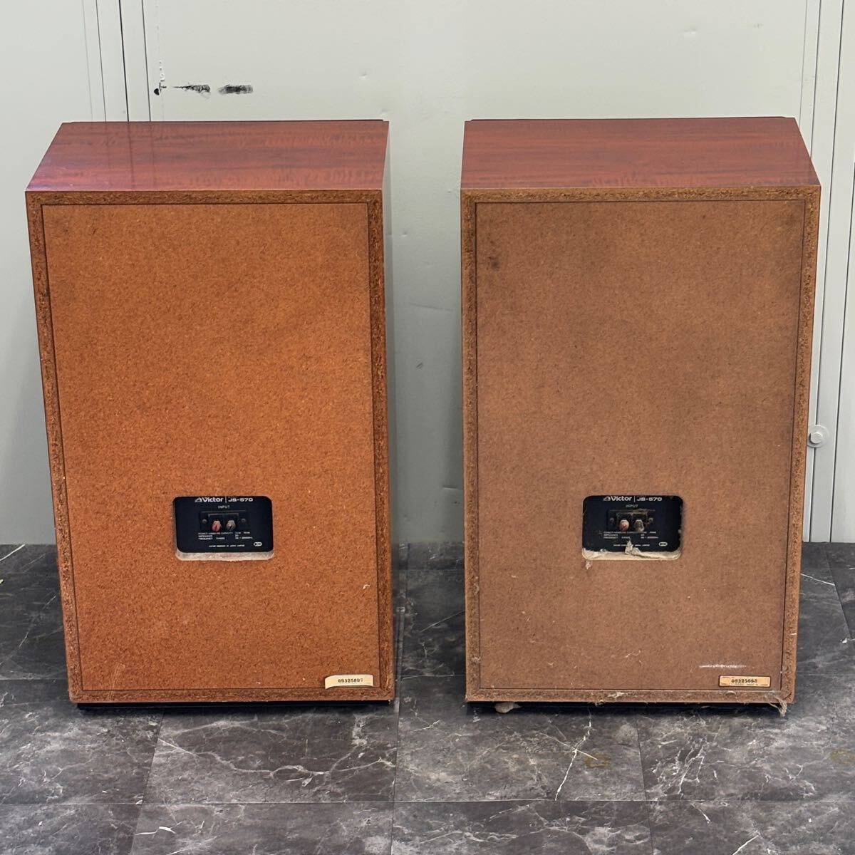 ＊Victor JS-570 通電動作未確認 スピーカー ペア フロア型 70W 8Ω 日本制 ビクター 直接引取り大歓迎 家財便Aランク2個口発送