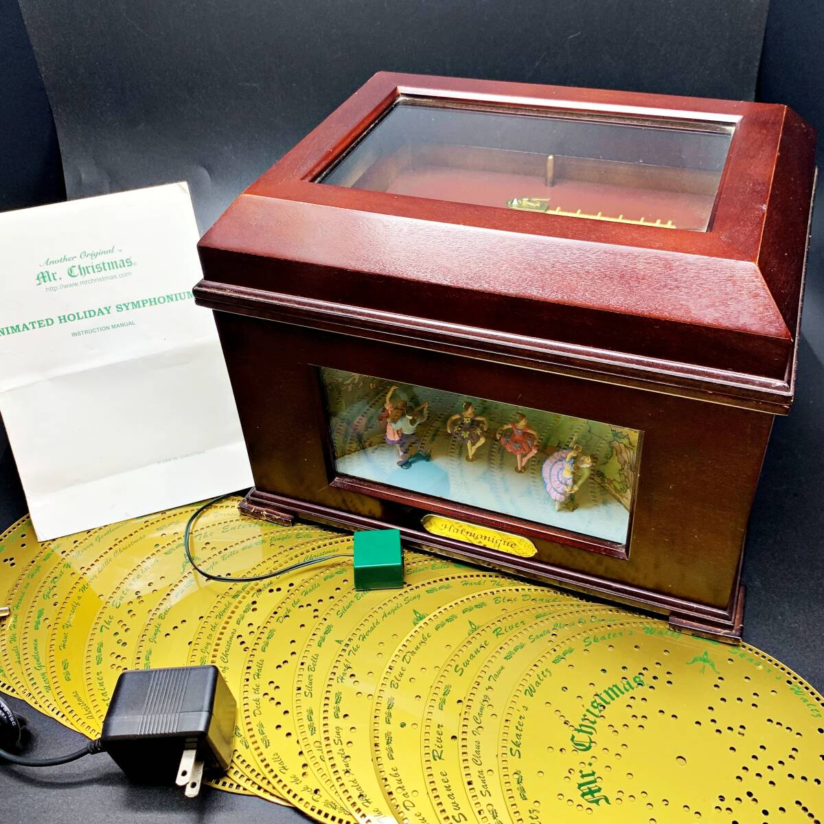 [ анимация есть ценный ] Mr. Рождество диск музыкальная шкатулка 15 листов Mr Christmas Harmonique Nutcracker... десятая часть кукла Dance Vintage 