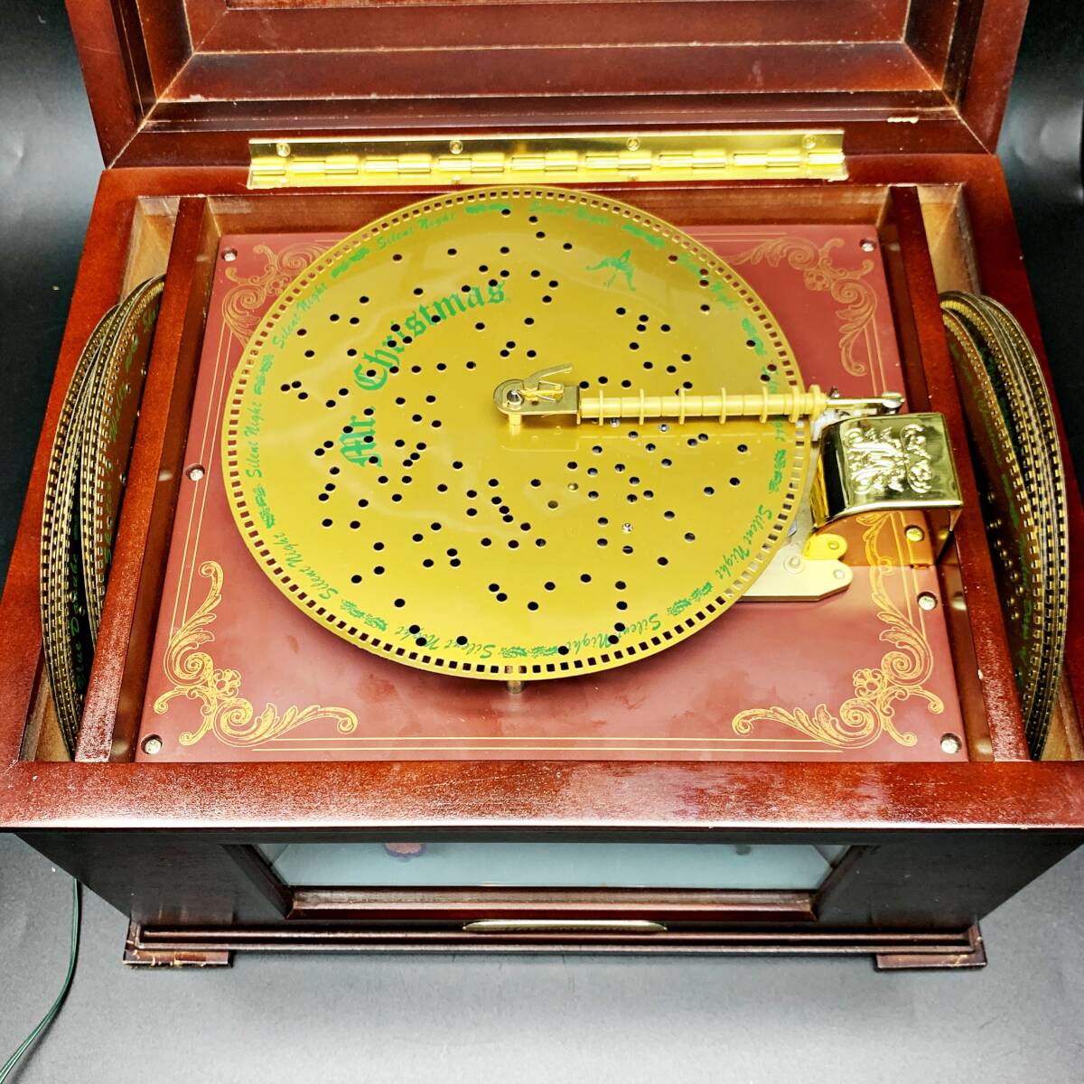 [ анимация есть ценный ] Mr. Рождество диск музыкальная шкатулка 15 листов Mr Christmas Harmonique Nutcracker... десятая часть кукла Dance Vintage 