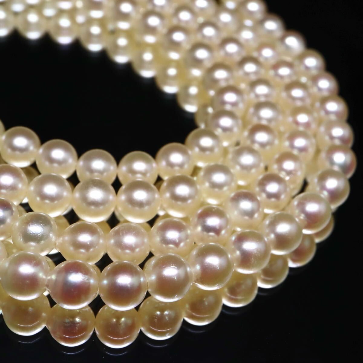 約5.5-6.0mm珠【セット売り】◆アコヤ本真珠ネックレス2点おまとめ◆O 約46.1g pearl パール necklace jewelry ジュエリー DC0/DH0 W63