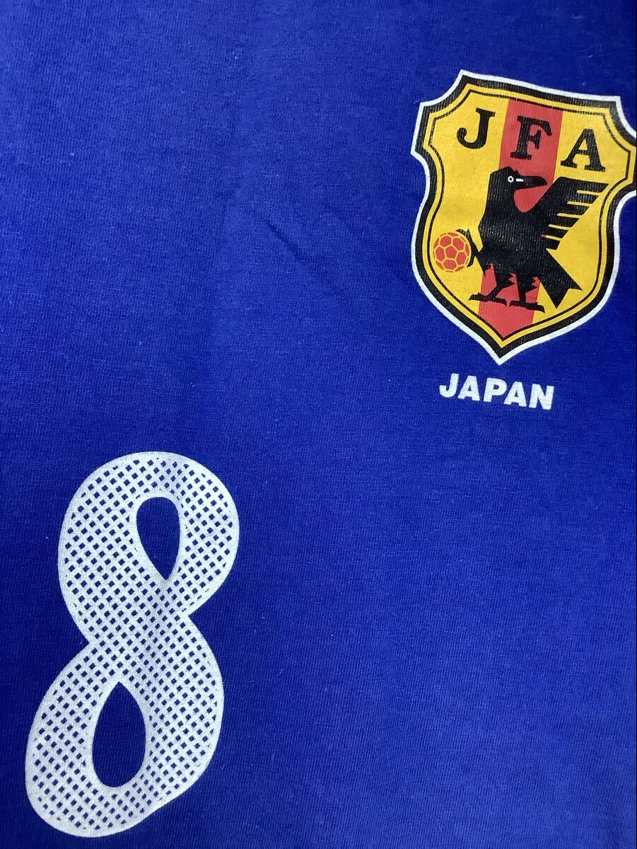 ん1670 サッカー日本代表 #8 小野伸二選手 プレイヤーズTシャツ ユニフォームTシャツ F ビンテージ ロゴプリント 応援Tシャツ 