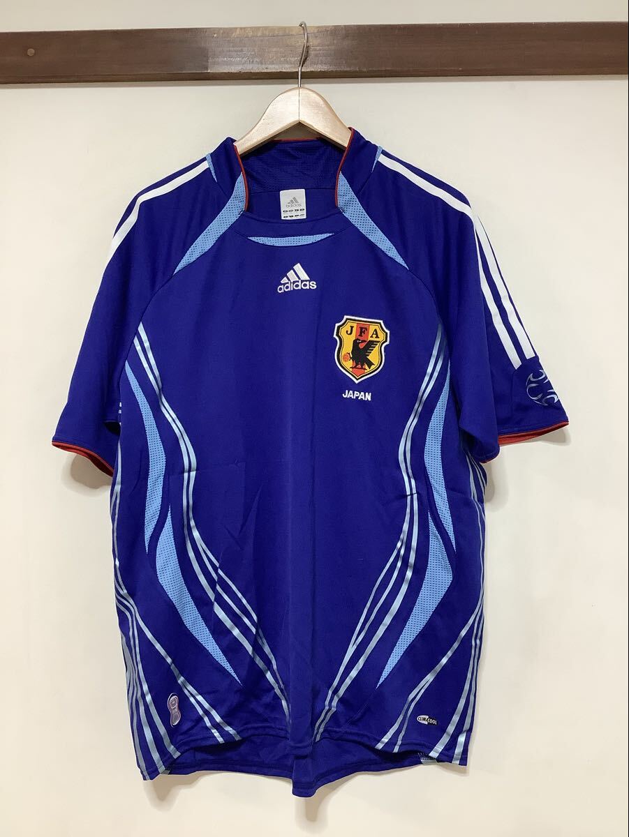う1764 サッカー日本代表 adidas 2006-2007 ユニフォーム O ホーム 刃文 ロゴ刺繍 無地 サッカーシャツ 応援ユニフォーム