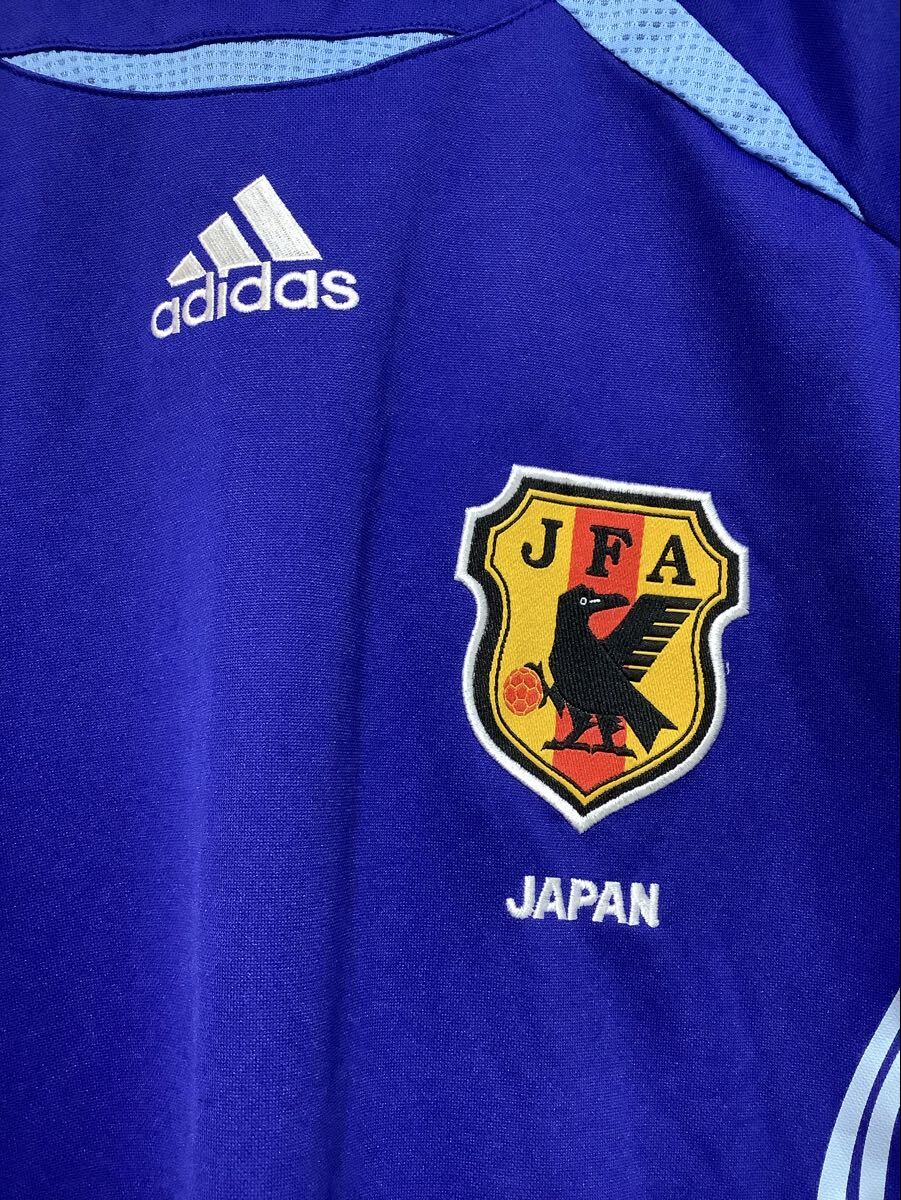 う1764 サッカー日本代表 adidas 2006-2007 ユニフォーム O ホーム 刃文 ロゴ刺繍 無地 サッカーシャツ 応援ユニフォーム