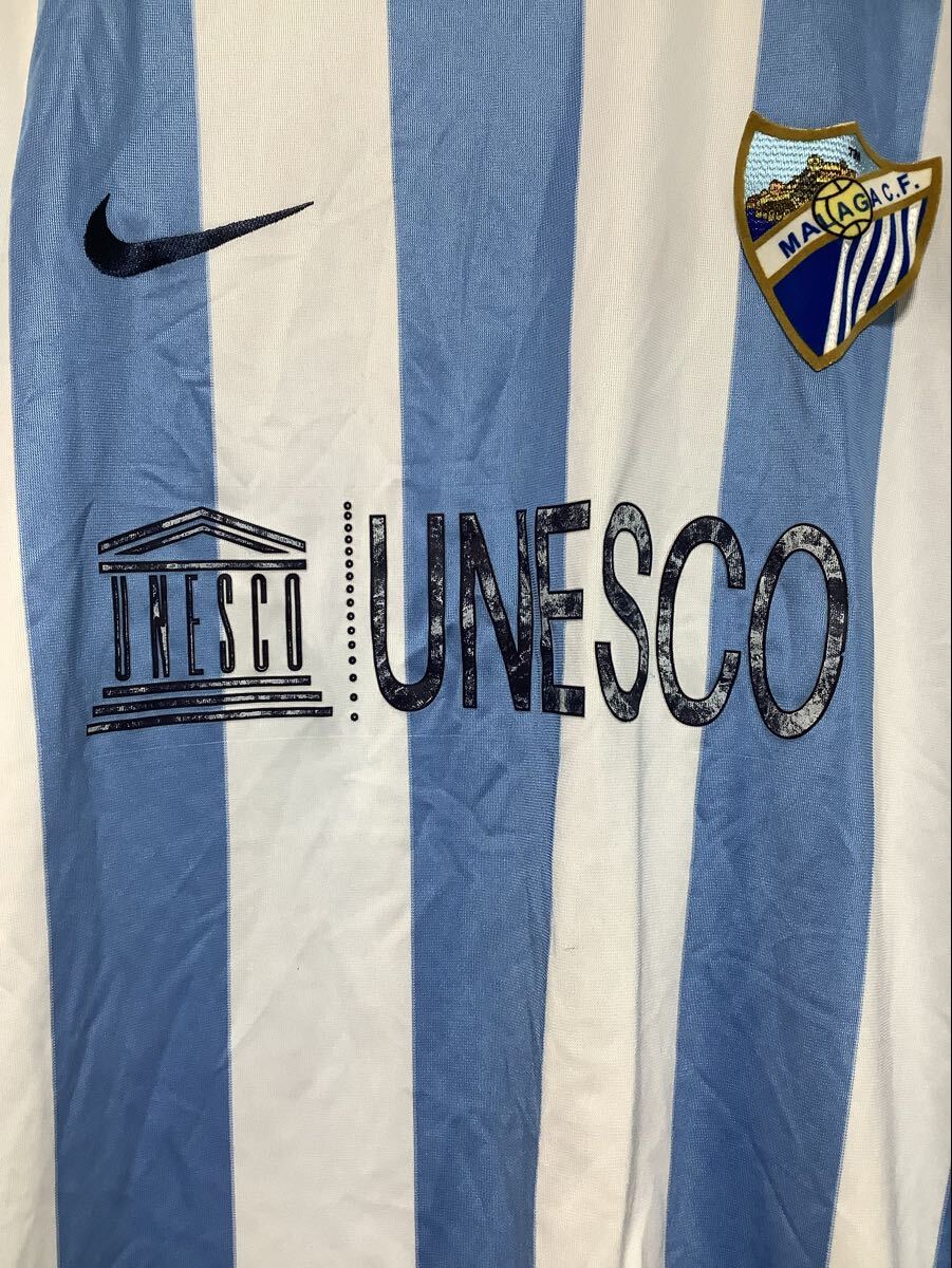 う1783 MARAGA C.F. マラガ 2013-2014 NIKE ナイキ レプリカユニフォーム XL ホーム エンブレムプリント ロゴ刺繍 UNESCO