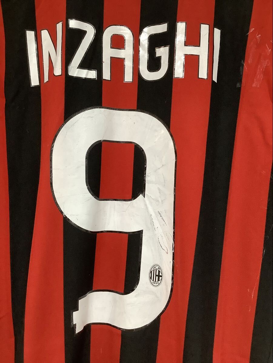 う1790 ACミラン 2009-2010 #9 フィリッポ インザーギ レプリカユニフォーム O ホーム adidas アディダス オールド bwin ロゴ刺繍