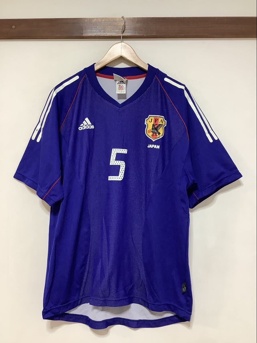 え1743 サッカー日本代表 adidas 2002-2003 #5 稲本 潤(rùn)一選手 レプリカユニフォーム 応援ユニフォーム XO ホーム 日本制 ロゴプリント