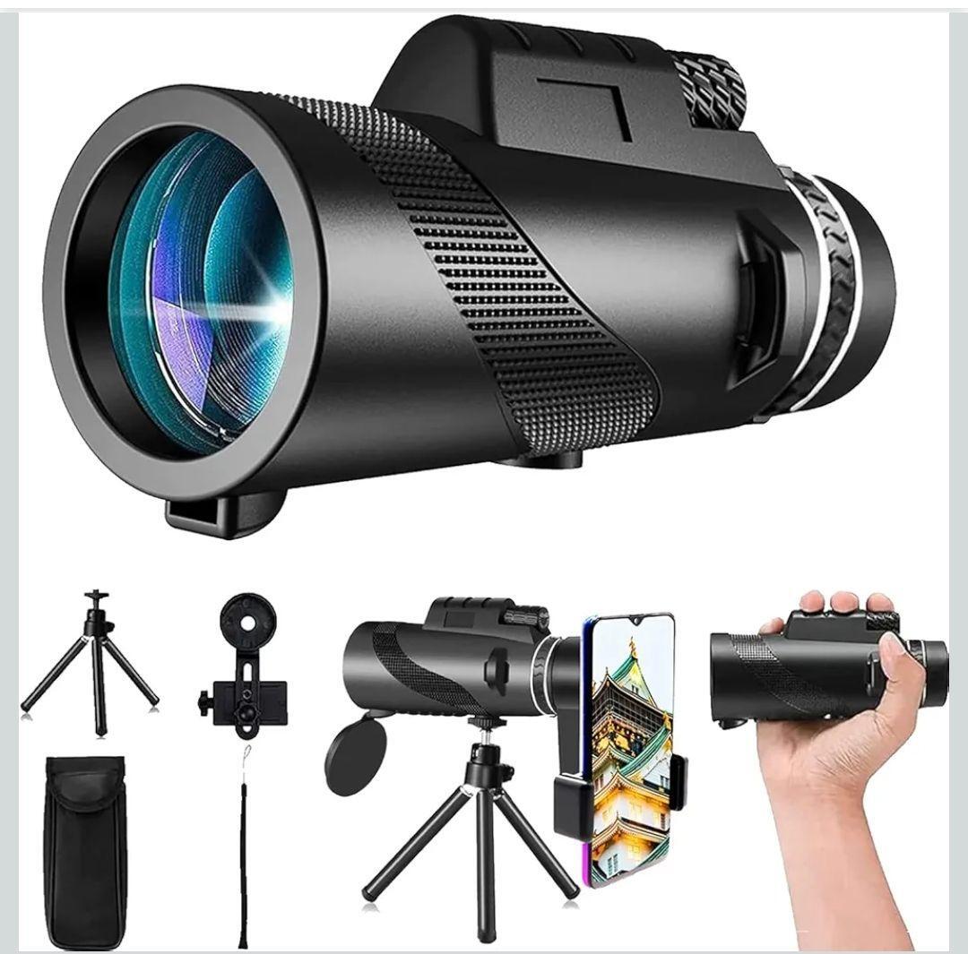 XINKSD 80x100 単眼望遠鏡 単眼鏡 スマートフォン対応三腳付き