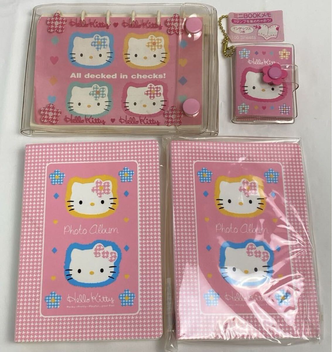 M 中古品/未使用】HELLO KITTY ハローキティ アドレス帳/ミニブックメモ/フォトアルバム×2個(gè) 送料無(wú)料 キティ サイン帳 カオハナ 1997年
