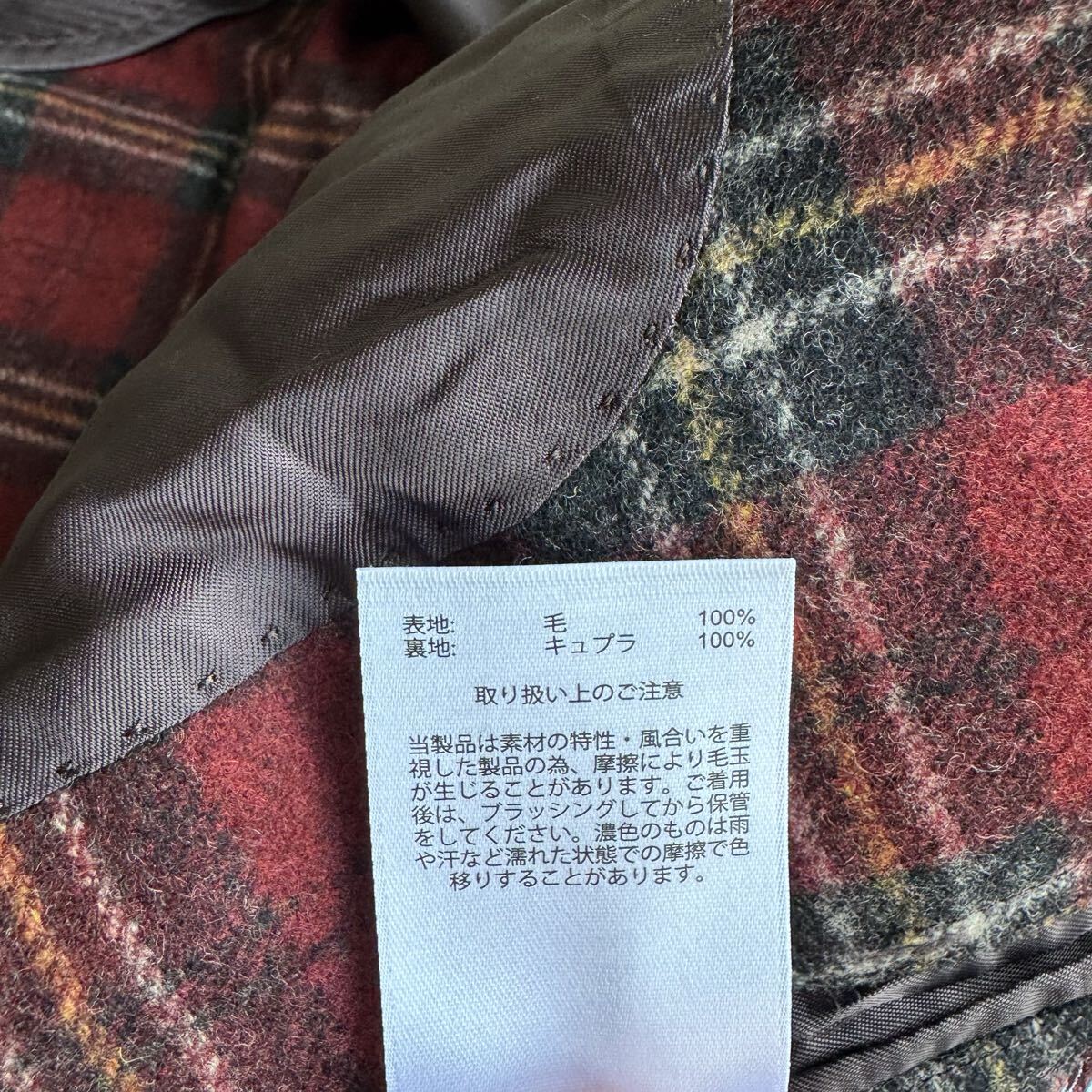 【美品】 ブルックスブラザーズ 1818 秋冬 起毛 ウール ジャケット チェック 42 L～XL相当_画像9