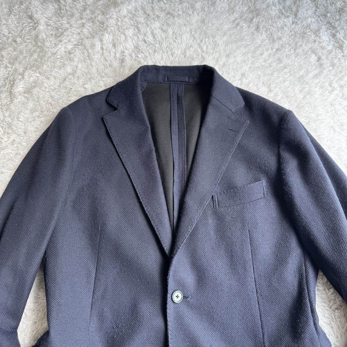 マッキントッシュ ロンドン ポリエステル リネン ジャケット 40 L相当 ネイビー_画像2